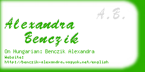 alexandra benczik business card